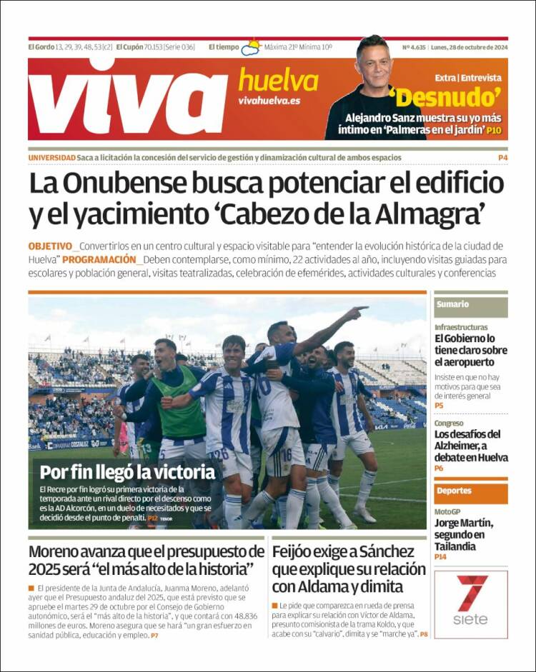 Portada de Viva Huelva (España)