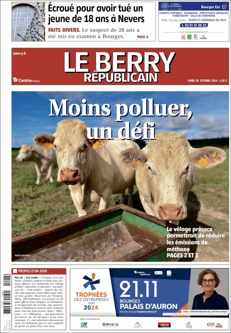 Portada de Berry Republicain (Francia)