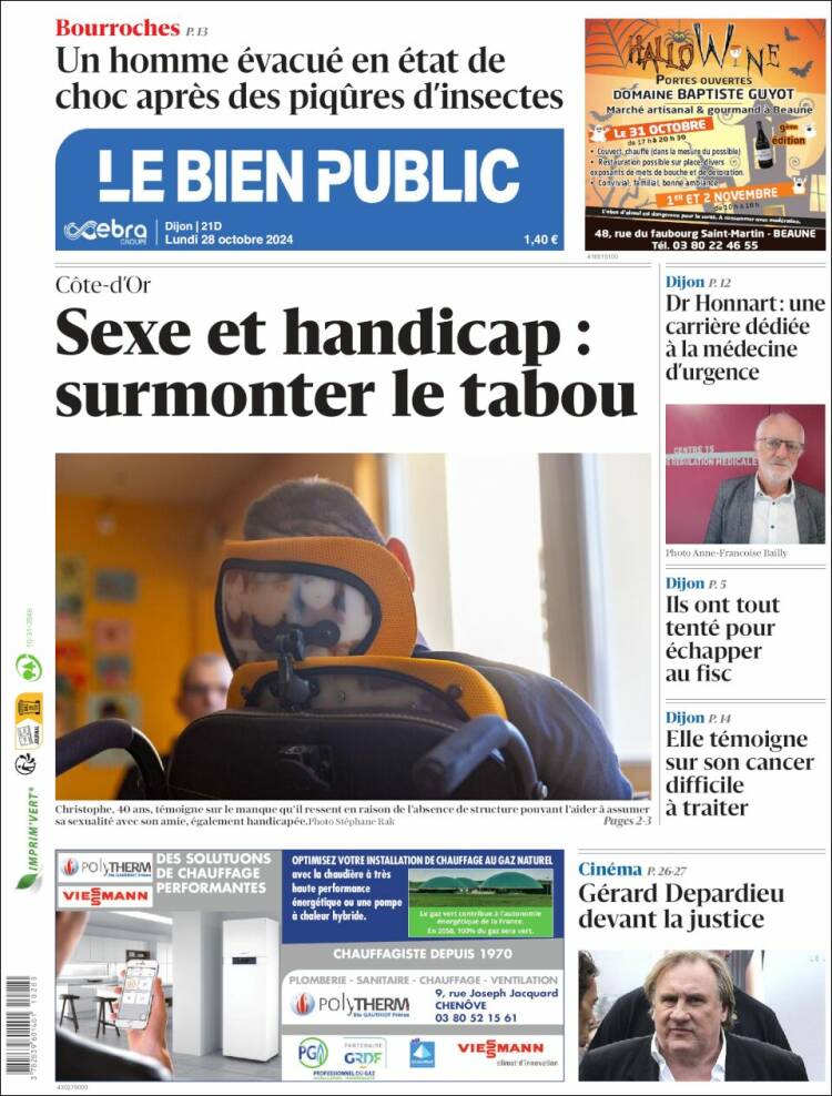 Portada de Le Bien Public (Francia)