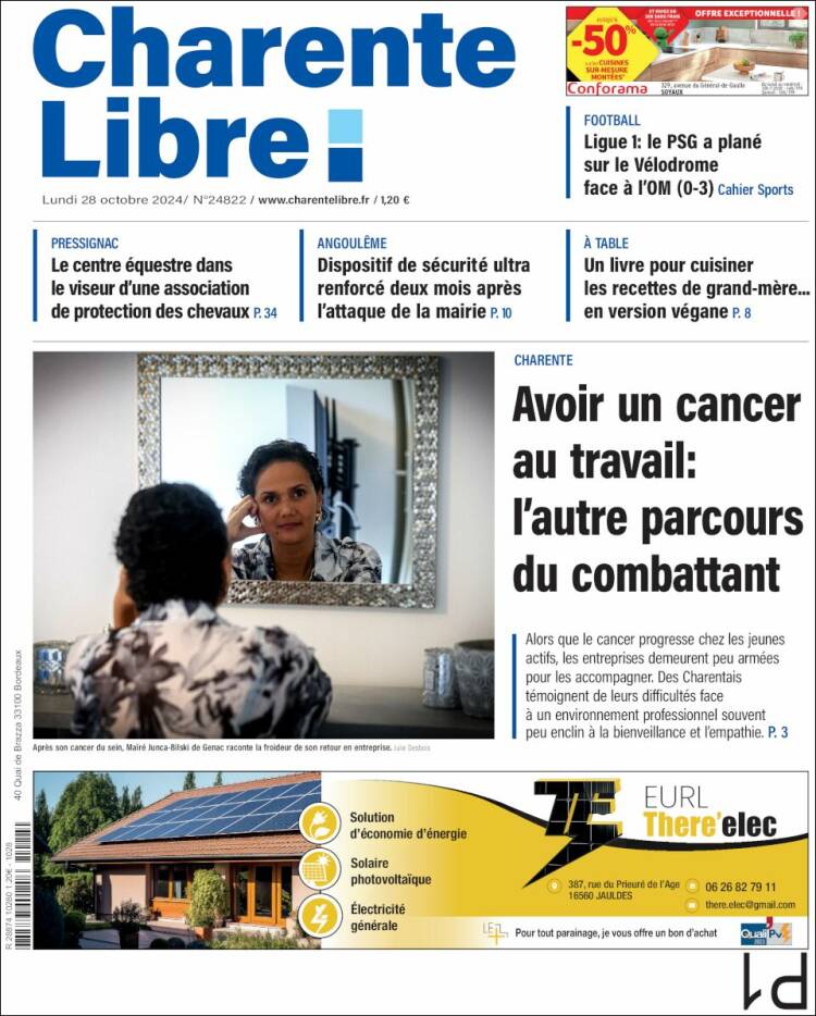 Portada de Charente Libre (Francia)