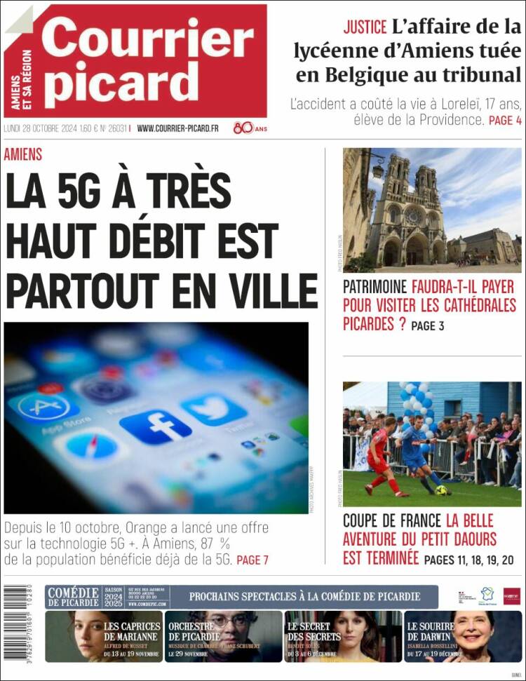 Portada de Courrier Picard (Francia)