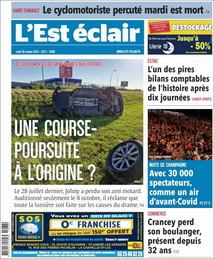 Portada de L'Est Eclair (Francia)
