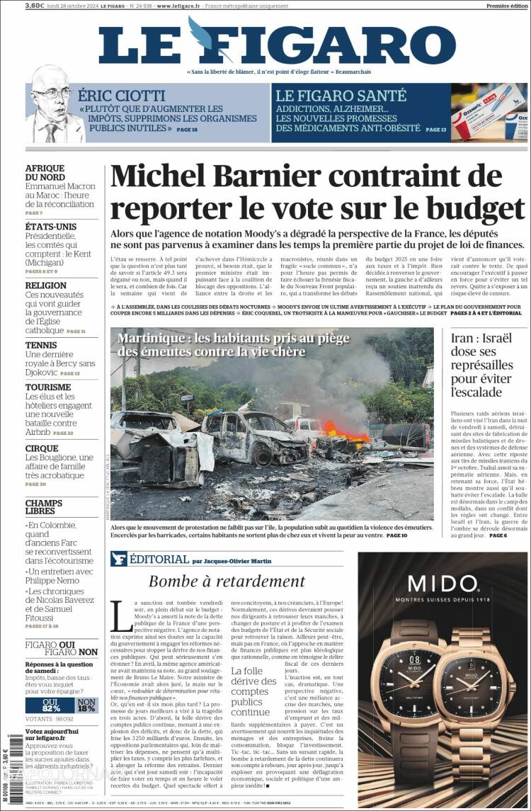 Portada de Le Figaro (Francia)