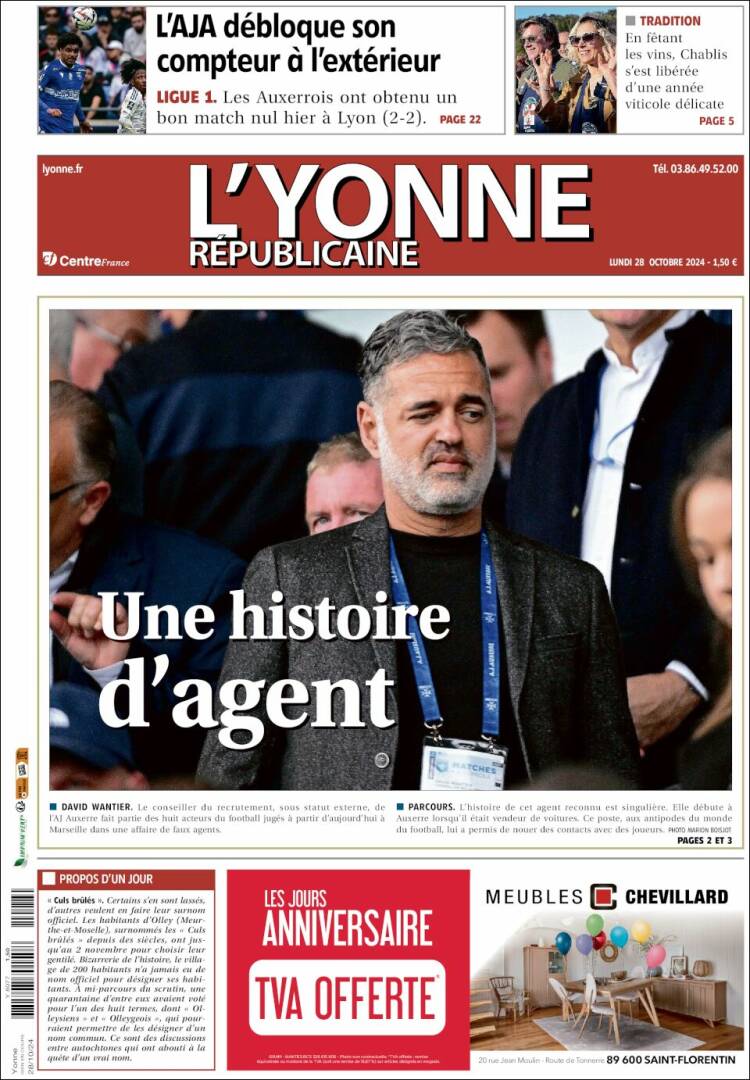 Portada de L'Yonne-Républicaine (Francia)