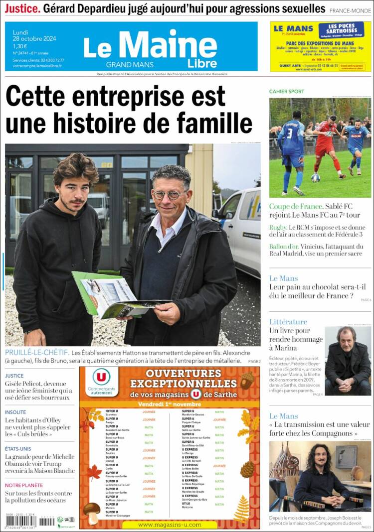 Portada de Le Maine Libre (Francia)