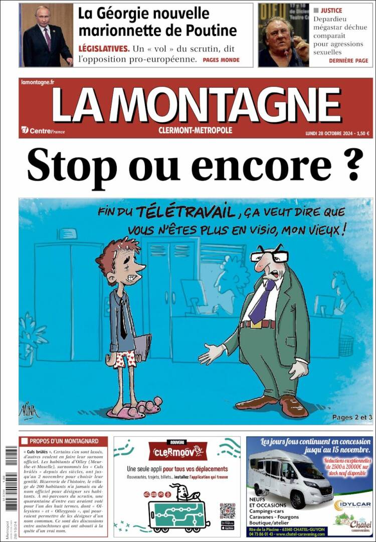 Portada de La Montagne (Francia)