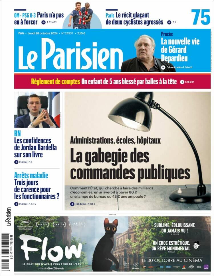 Portada de Le Parisien (Francia)