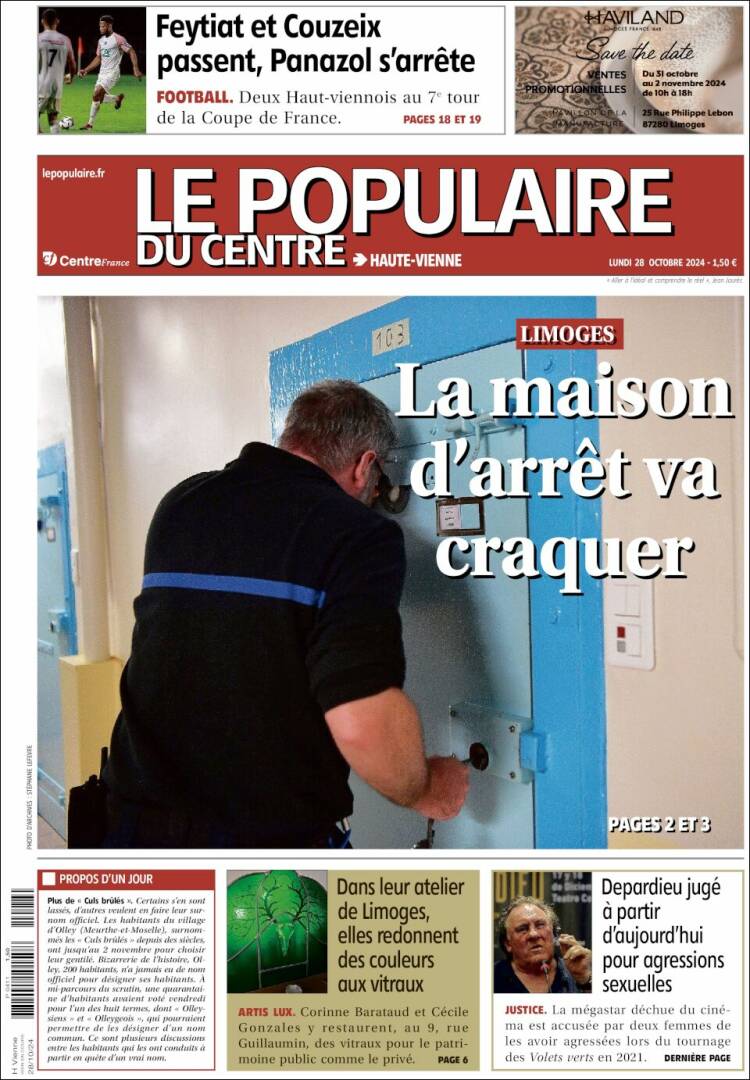 Portada de Le Populaire du Centre (Francia)