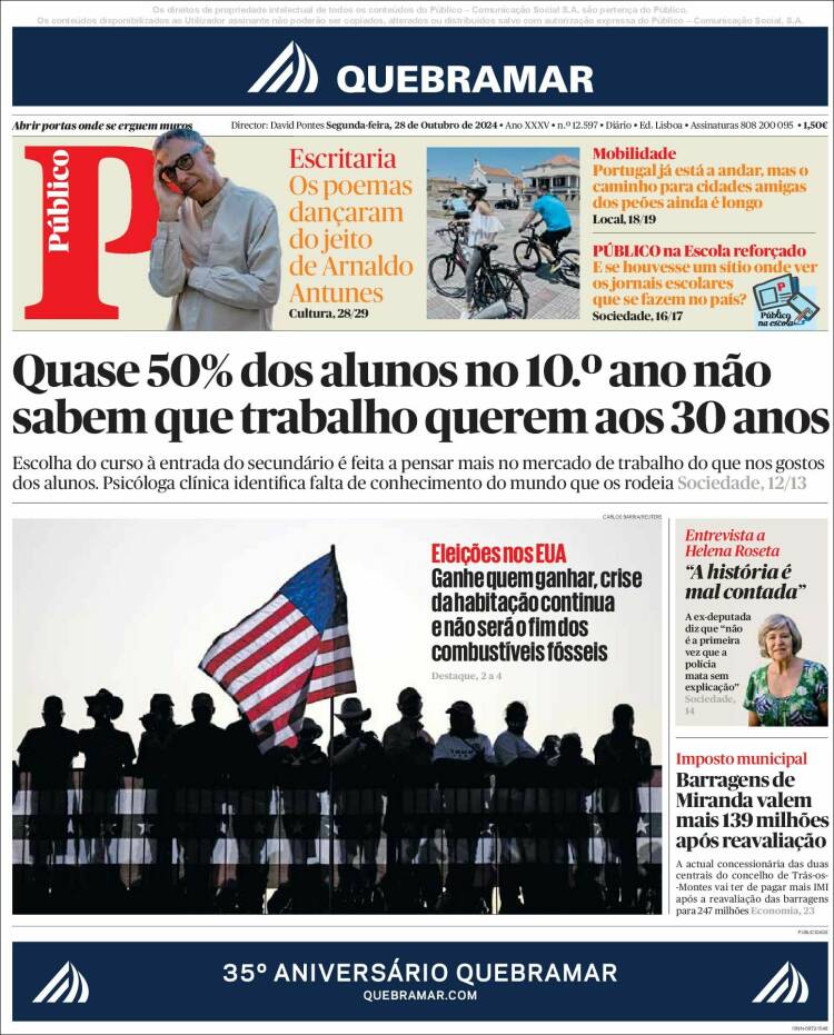 Portada de Público (Portugal)