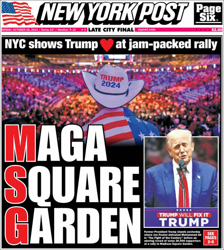 Portada de New York Post (USA)