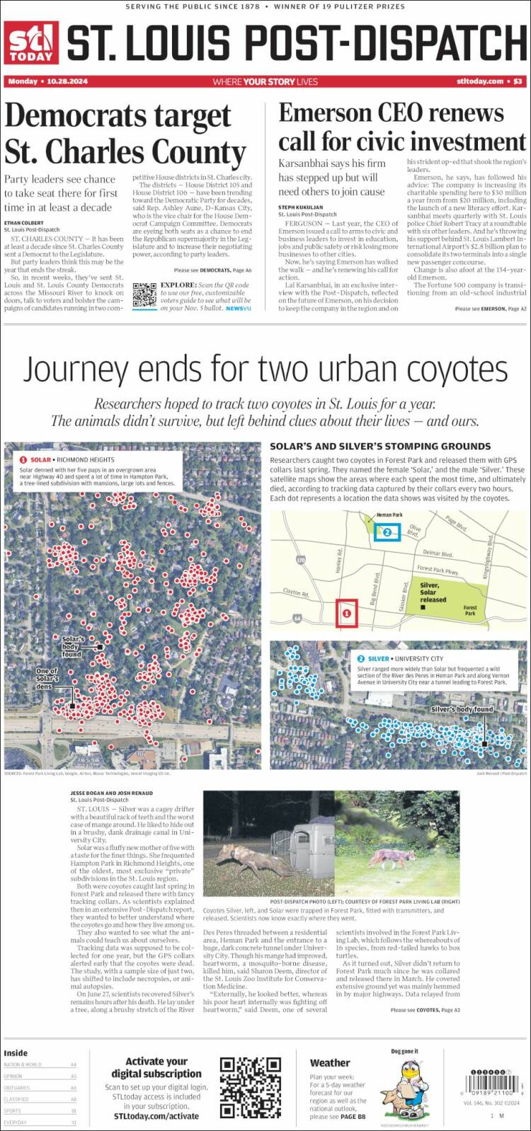 Portada de St. Louis Post-Dispatch (USA)