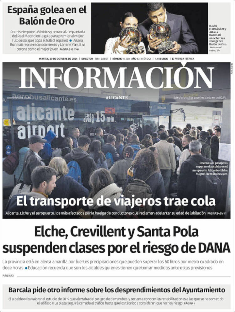Portada de Diario Información (España)