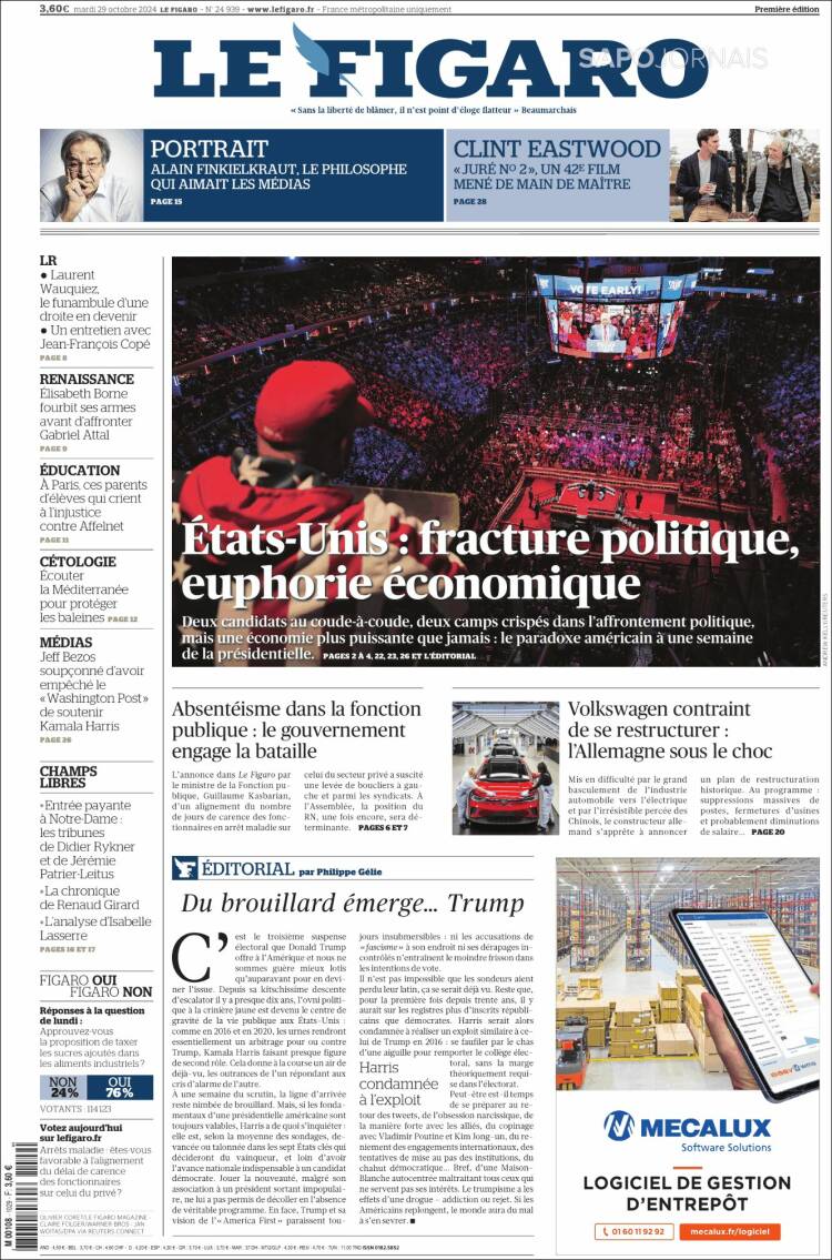 Portada de Le Figaro (Francia)