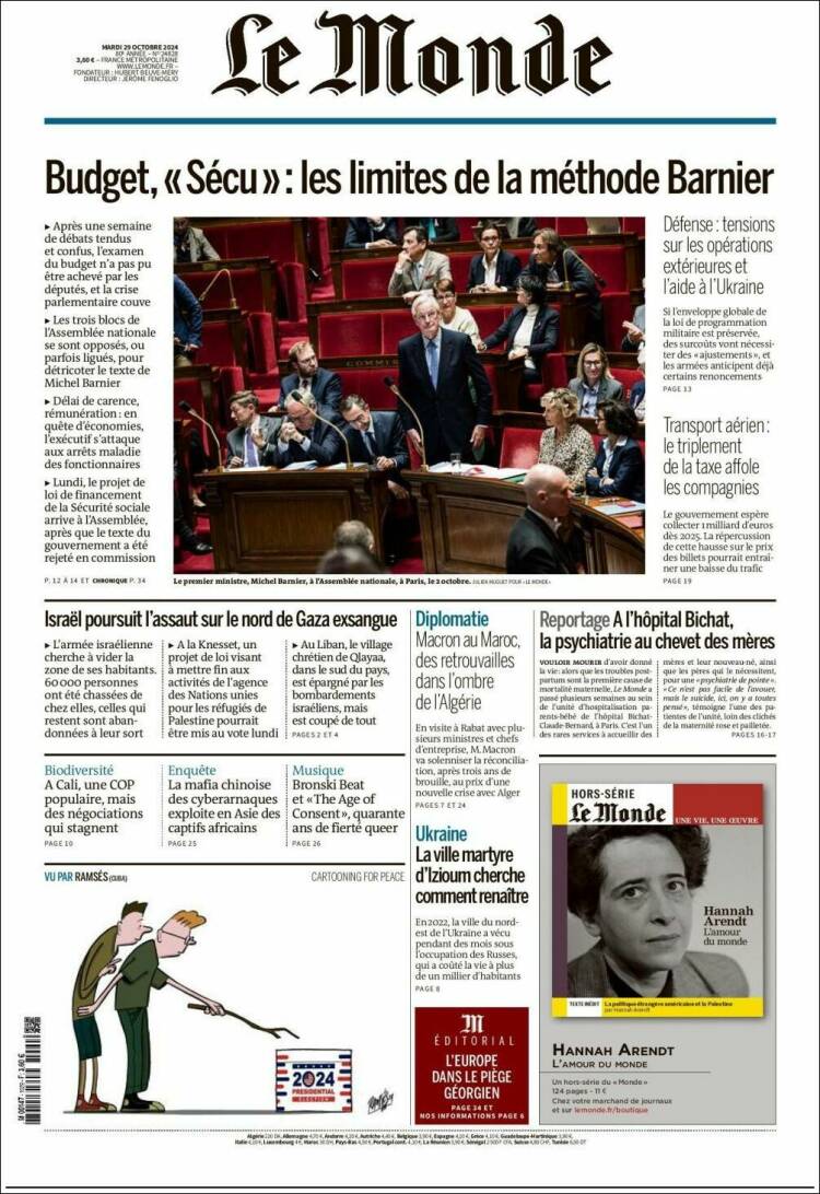 Portada de Le Monde (Francia)