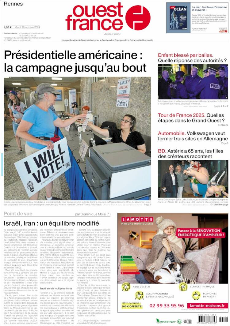 Portada de Ouest France (Francia)