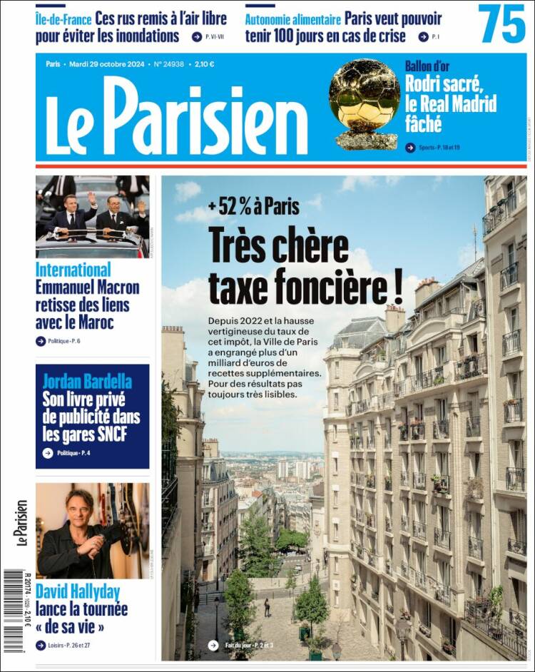 Portada de Le Parisien (Francia)