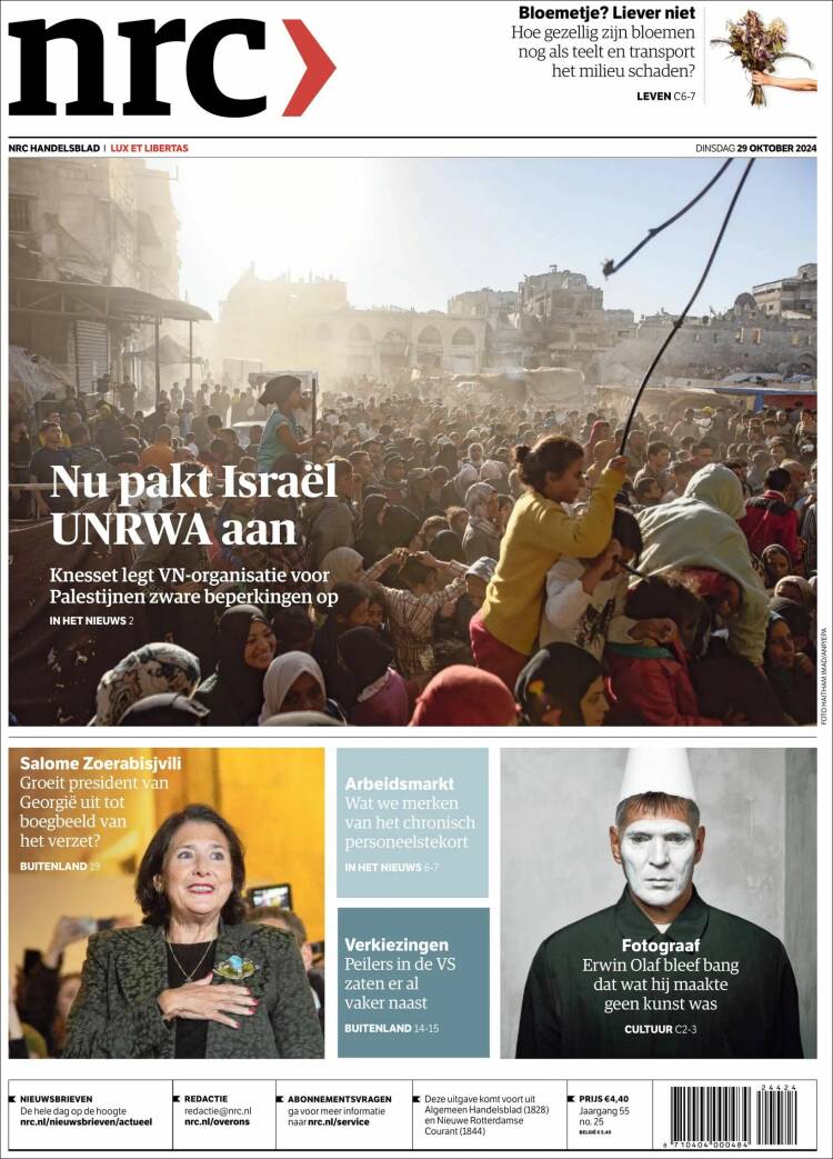 Portada de NRC Handelsblad (Pa&iacute;ses Bajos)