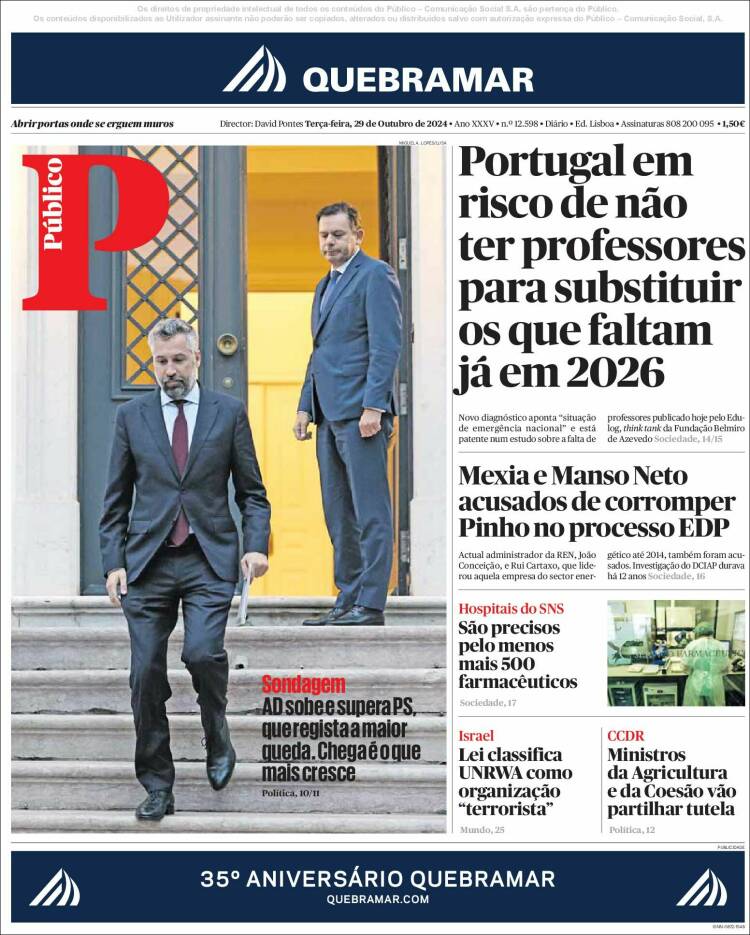 Portada de Público (Portugal)