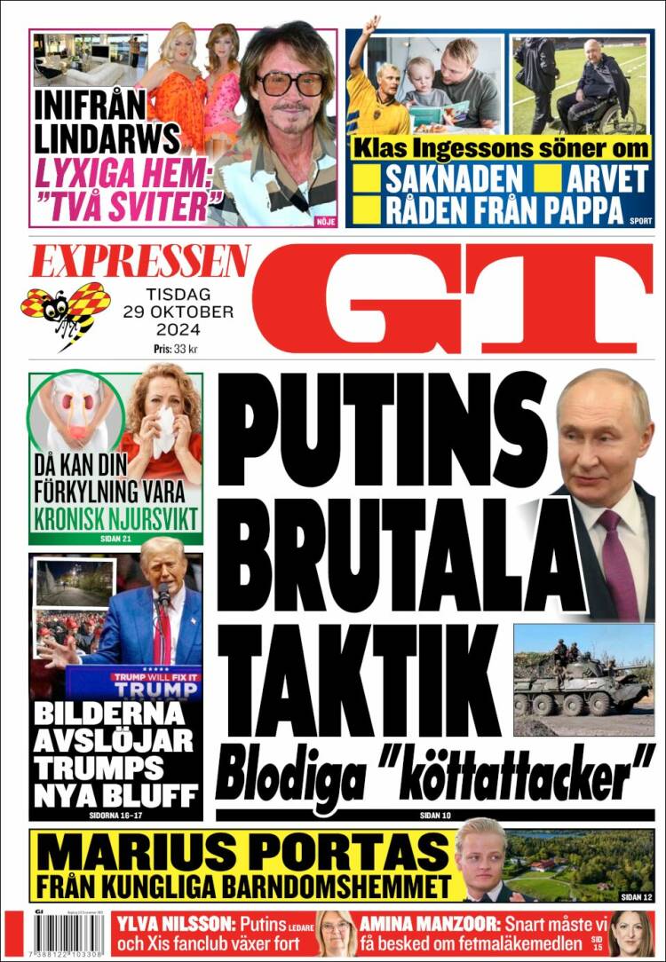 Portada de Göteborgstidningen (Suecia)