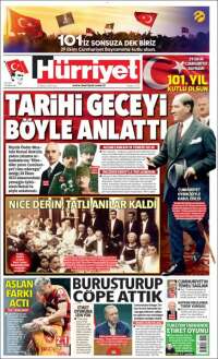 Portada de Hürriyet (Turquie)