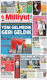 Portada de Milliyet (Turquie)