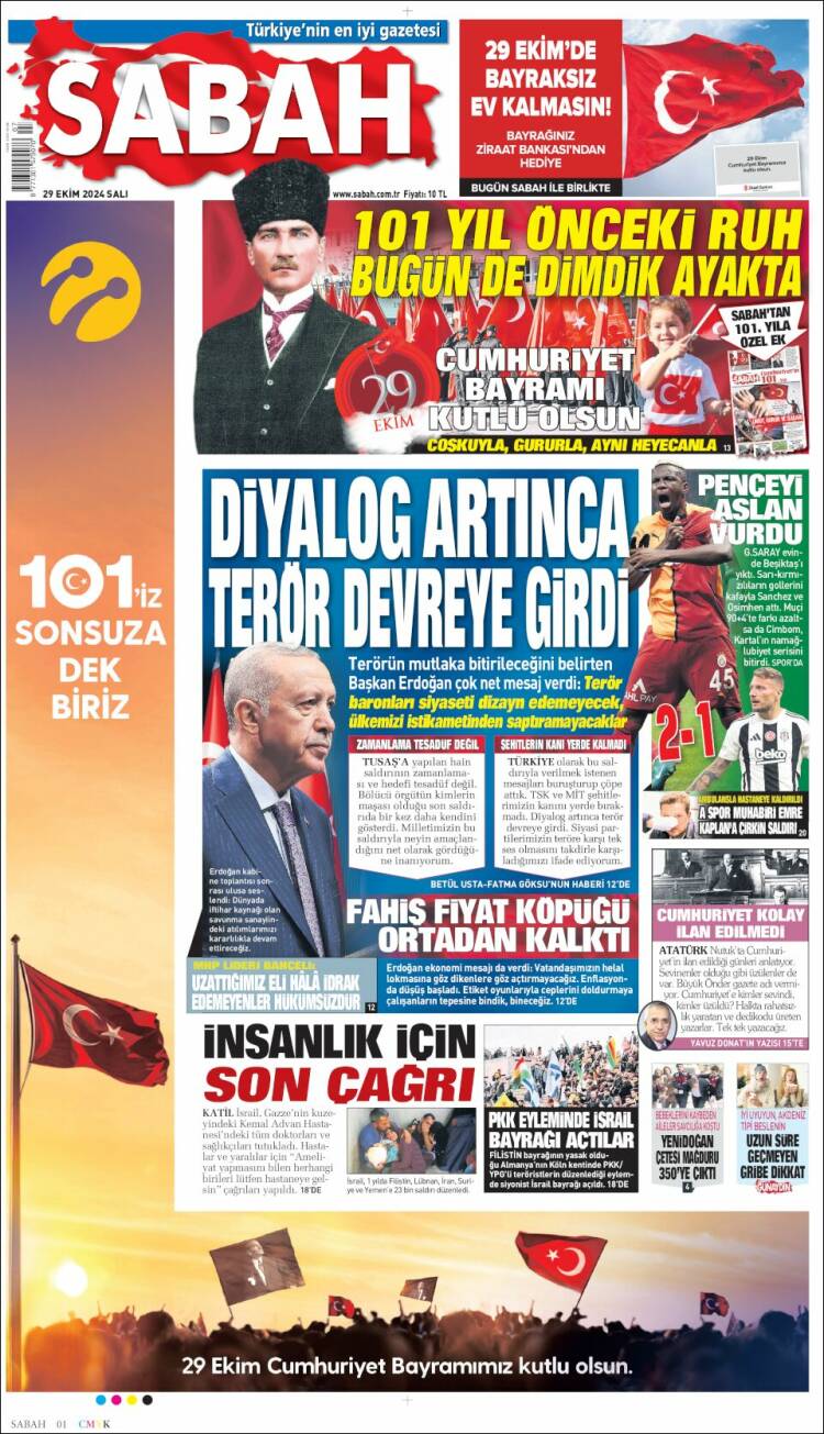 Portada de Sabah (Turquie)