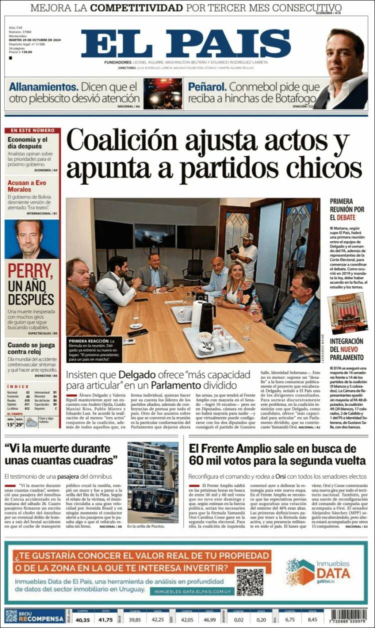 Portada de El País (Uruguay)
