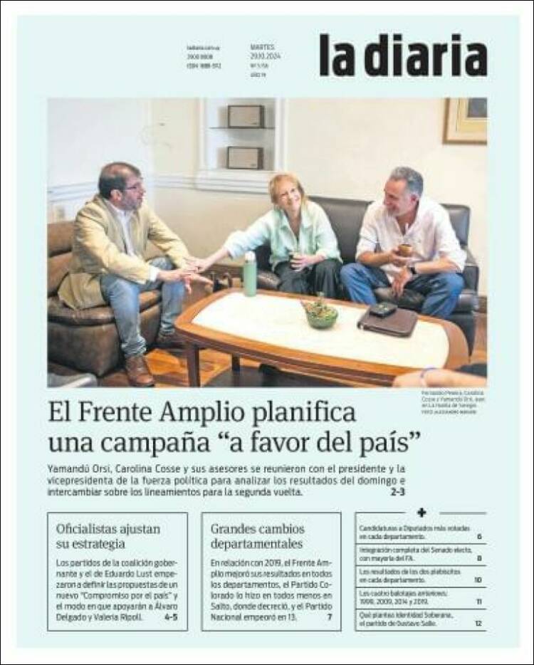 Portada de La Diaria (Uruguay)