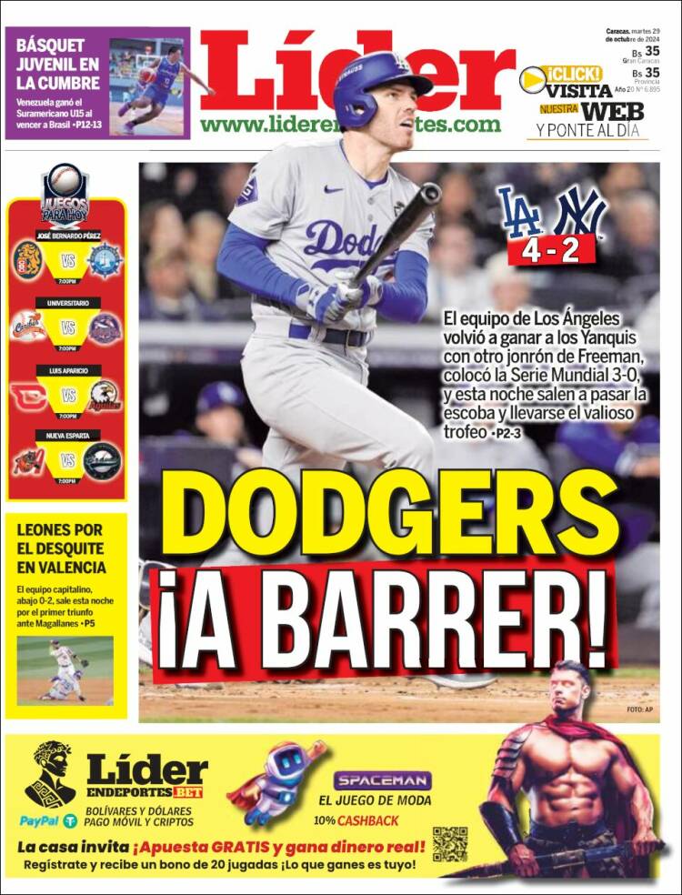 Portada de Lider en deportes (Venezuela)