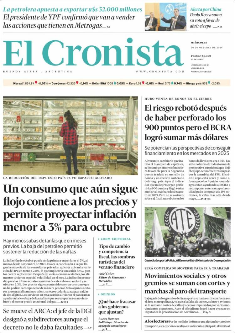 Portada de El Cronista Comercial (Argentina)