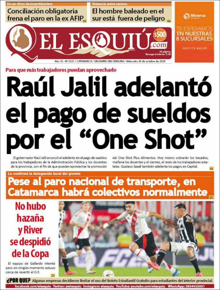 Portada de El Esquiu (Argentina)