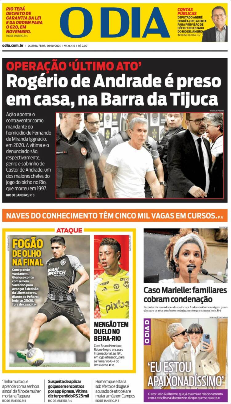 Portada de O Dia (Brasil)