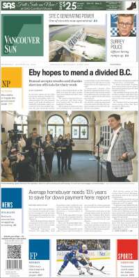 Portada de The Vancouver Sun (Canadá)