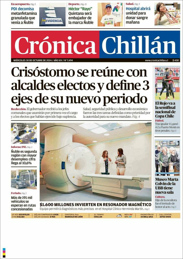 Portada de Crónica Chillán (Chile)