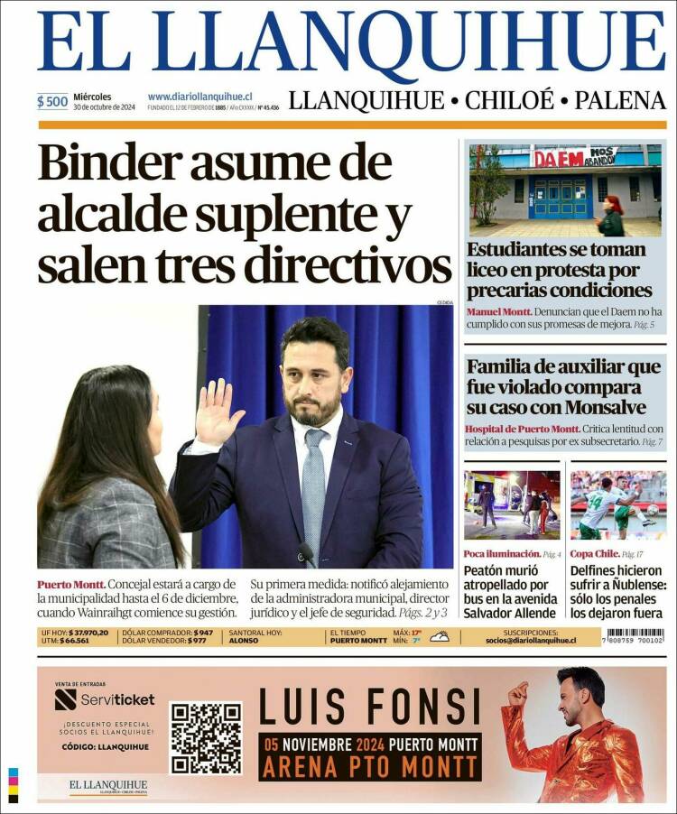 Portada de El Llanquihue (Chile)