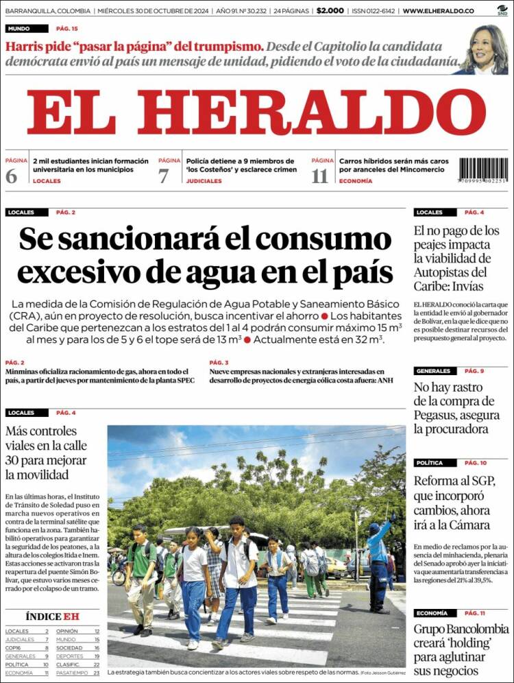 Portada de El Heraldo (Colombia)