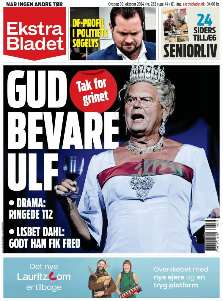 Portada de Ekstra Bladet (Dinamarca)