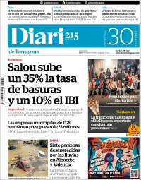 Portada de Diari de Tarragona (España)