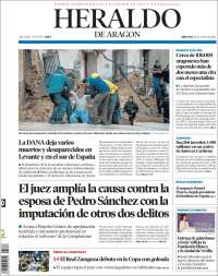 Portada de Heraldo de Aragón (España)