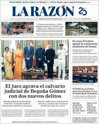 Portada de La Razón (España)