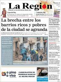 Portada de La Región de Ourense (España)