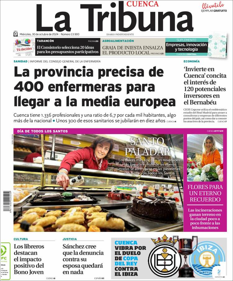 Portada de La Tribuna de Cuenca (España)