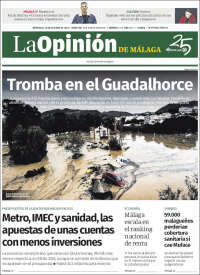 Portada de La Opinión de Málaga (España)