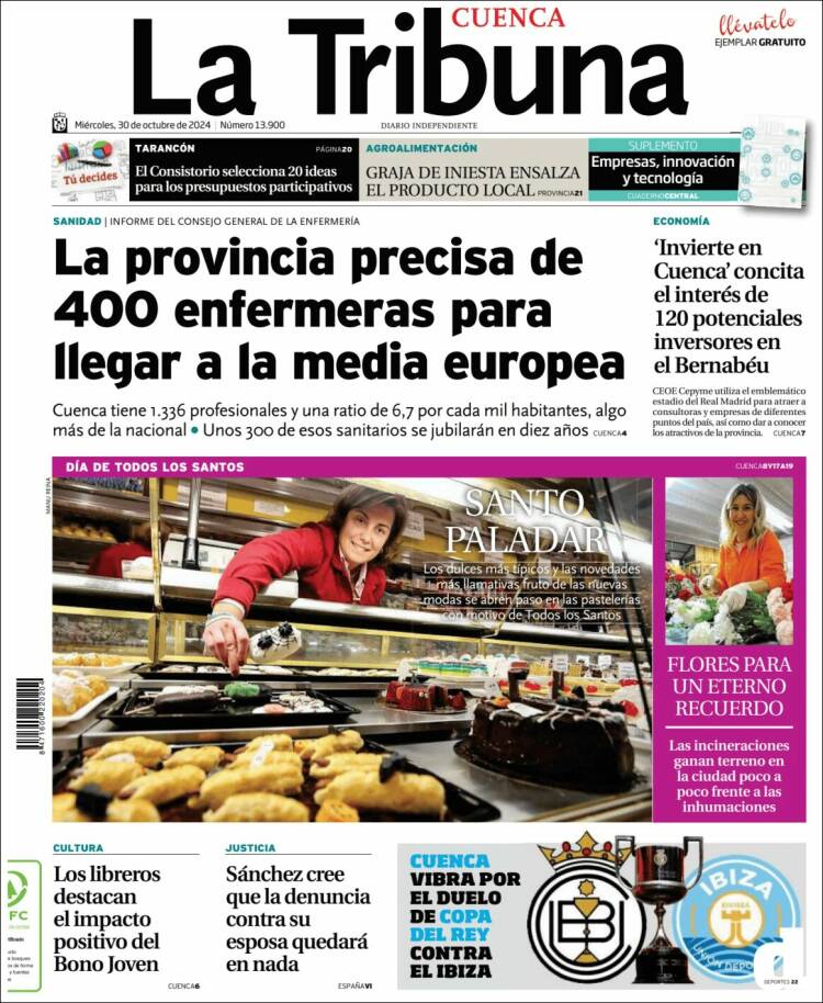 Portada de La Tribuna de Cuenca (España)