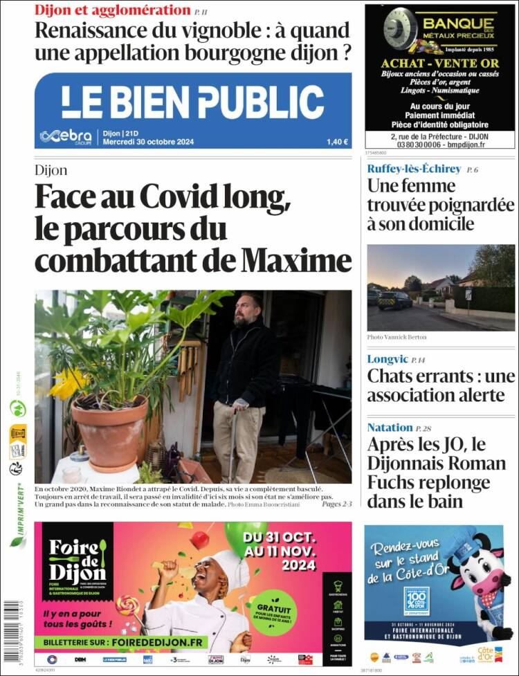 Portada de Le Bien Public (Francia)