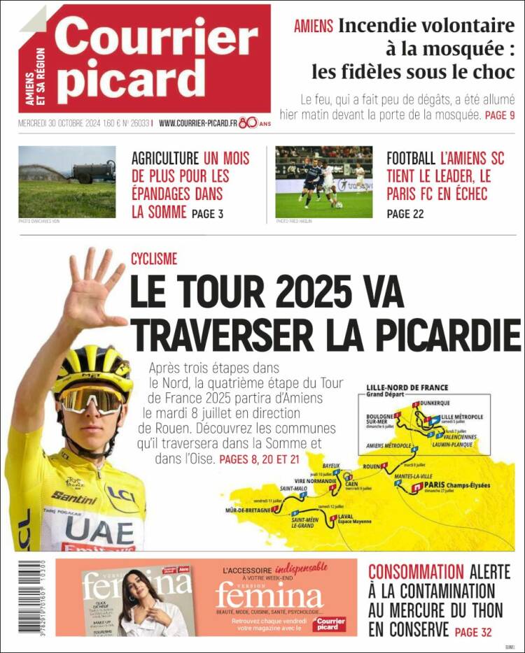 Portada de Courrier Picard (Francia)