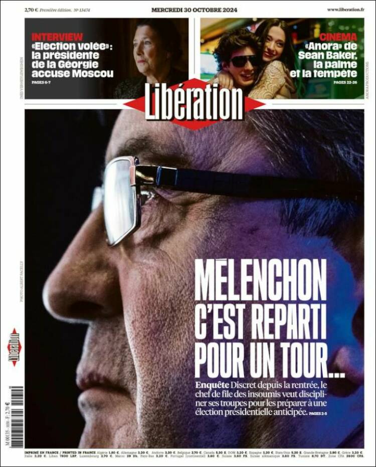 Portada de Libération (Francia)