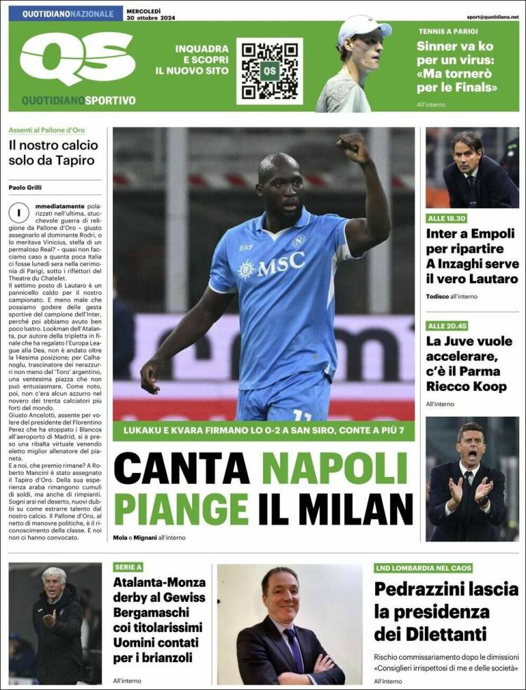 Portada de Quotidiano Sportivo (Italia)