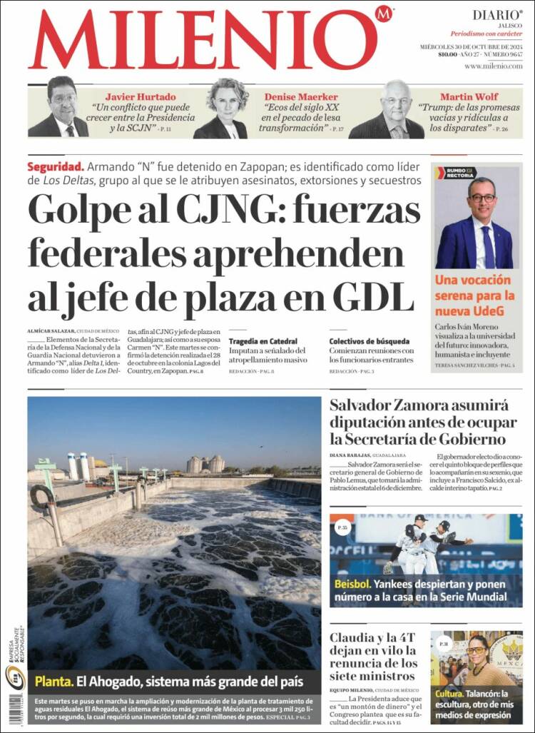 Portada de Milenio - Jalisco (M&eacute;xico)