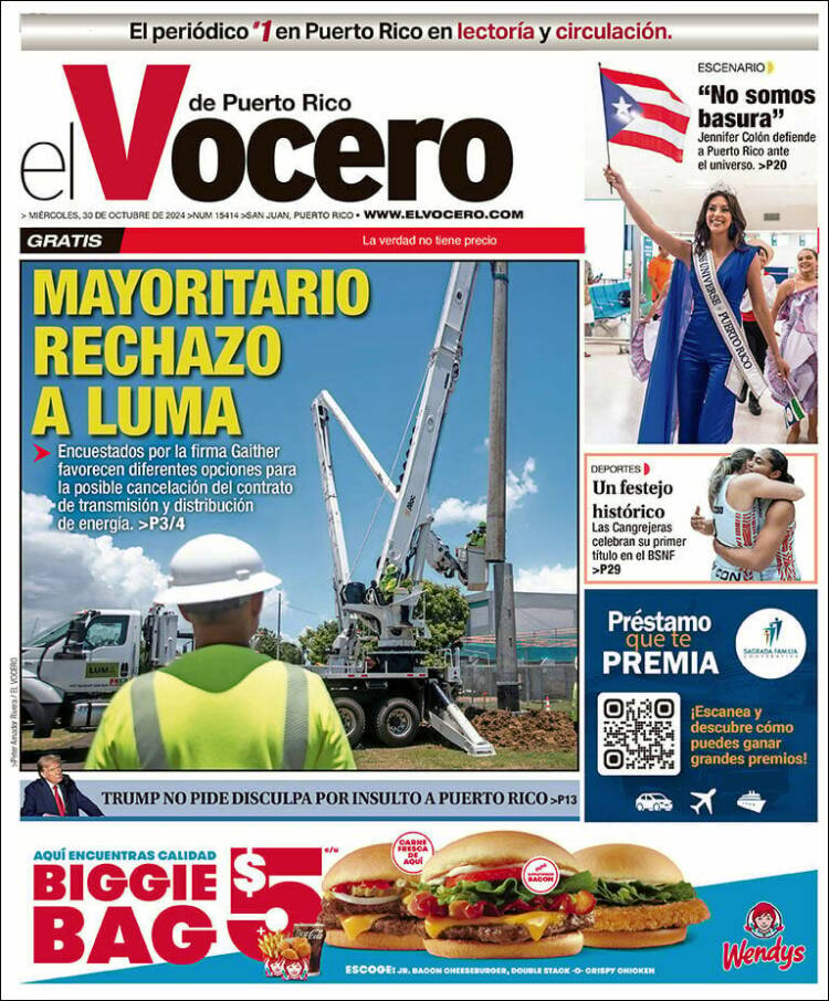 Portada de Vocero (Puerto Rico)